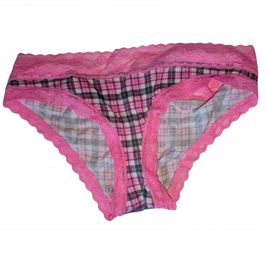 Pink plaid cotton panties