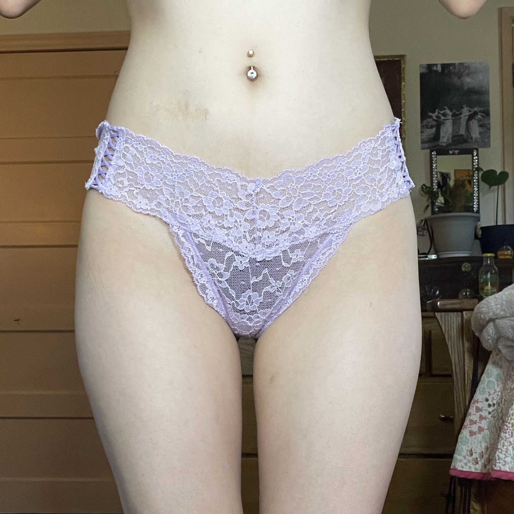 Pastel Purple Corset Lace Thong