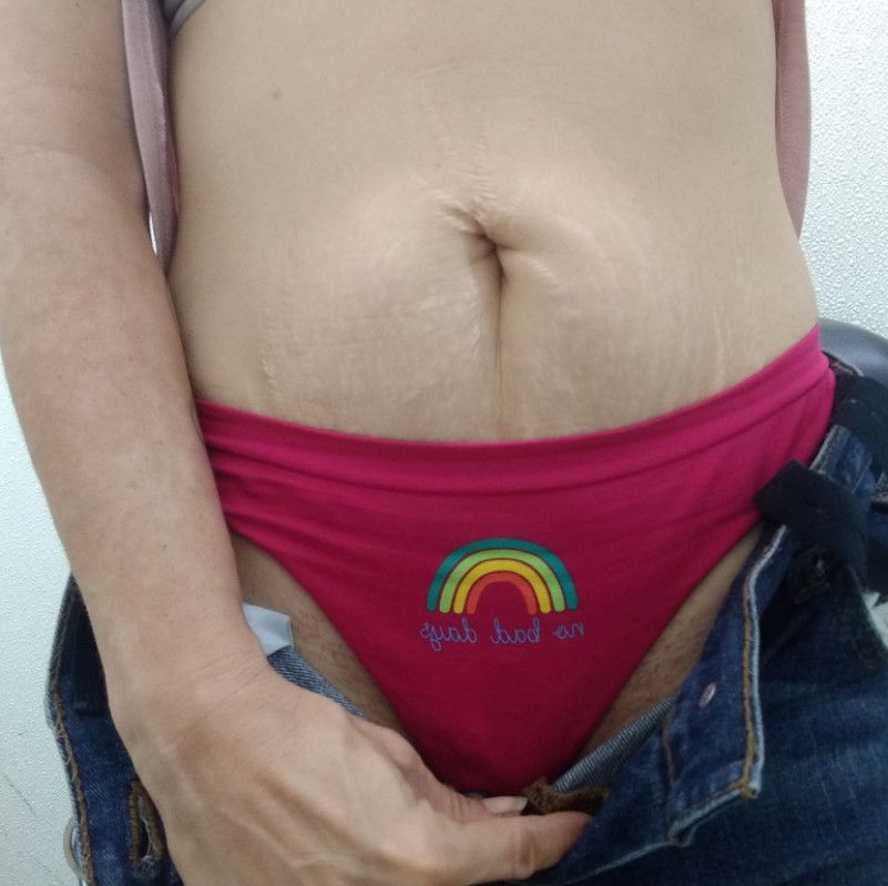 Pink rainbow thong