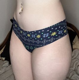 Navy Winter Print No Seam Panty