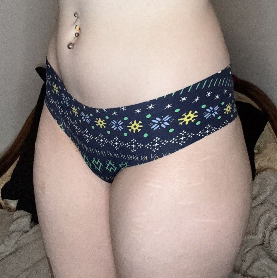 Navy Winter Print No Seam Panty