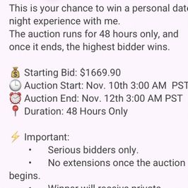 Date Night with me Auction!!!!!!