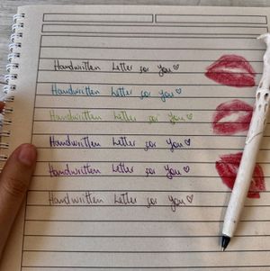 Handwritten love letter by me! Light blue ink