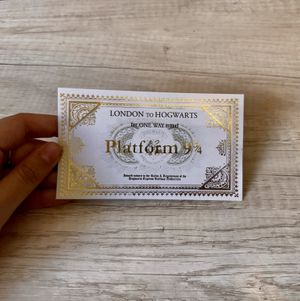 Platform 9 34 replica ticket! W Handwritten dedication by me