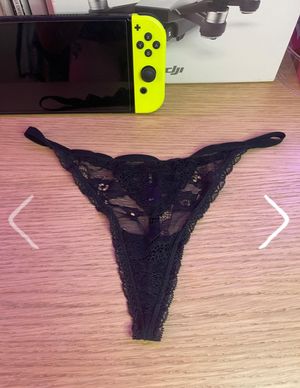 Sexy black lace thong