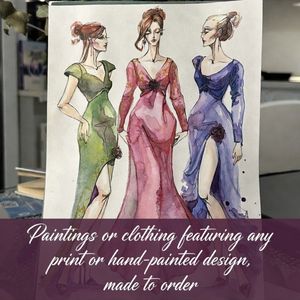 Custom paintings and portraits as well as clothing featurin