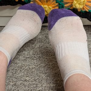 white mesh sports ankle socks