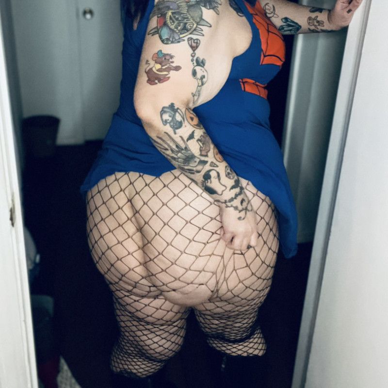 Ripped crotch fishnets
