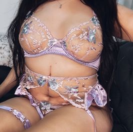 Lilac Satin Lingerie Set