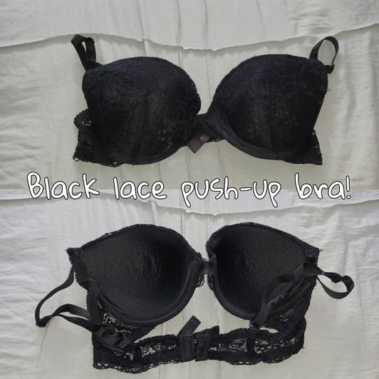 Black lace pushup bra