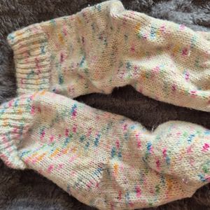 Old wool socks worn many times