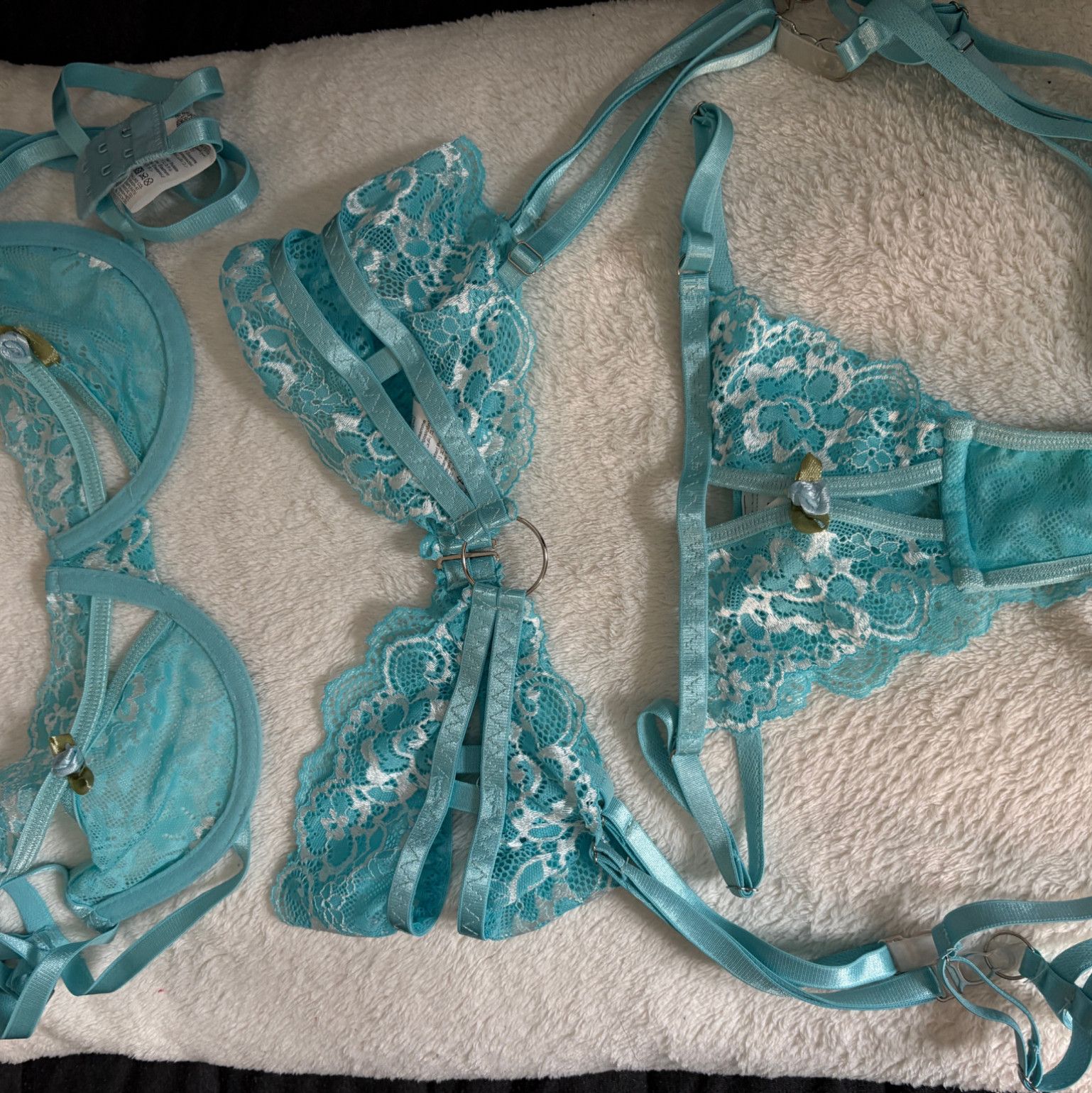3 pieces blue lingerie