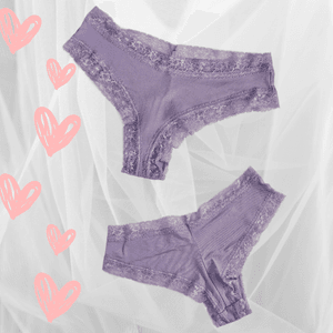 Purple cotton booty panty with lace top