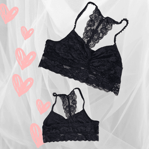 Black lace bralette racerback