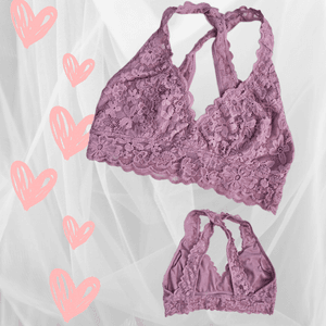 Pink lace bralette