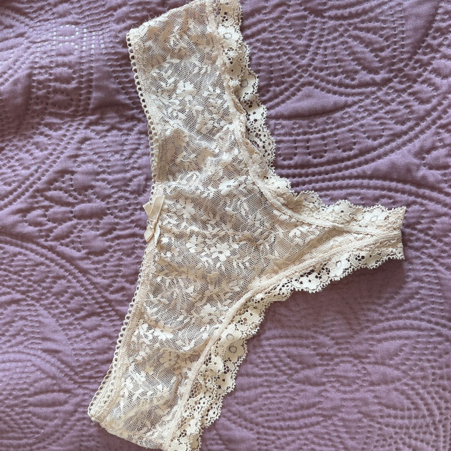 Nude Lace Thong