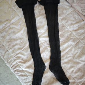My nylon 8 denier black stockings