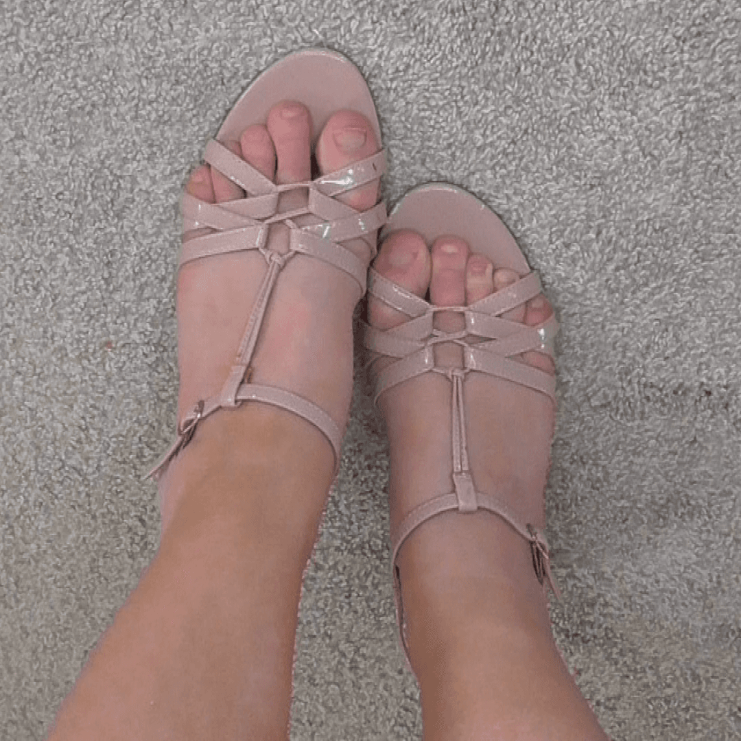 Mailed Nude Pink Strappy Kitten Heels Size 9 With Video