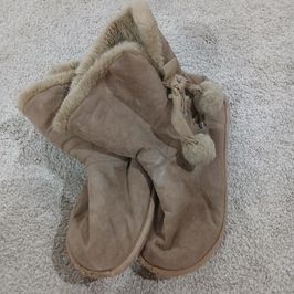 Mailed Very Old Brown Boot Slippers Size 9