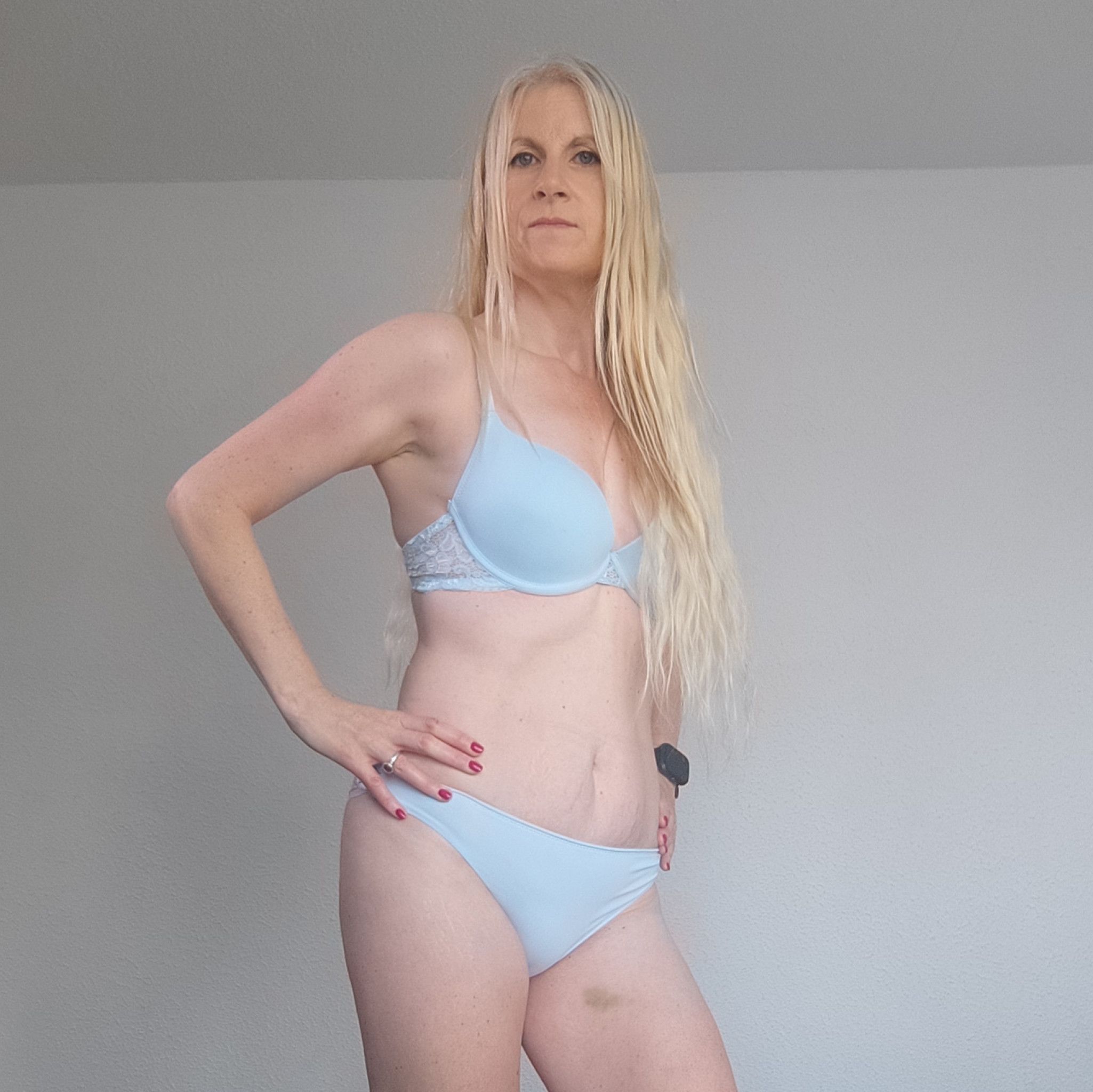 Pale blue bra and panties set