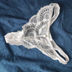 White Lace Thong Panties