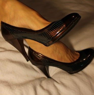 Brown and Turquoise Heels