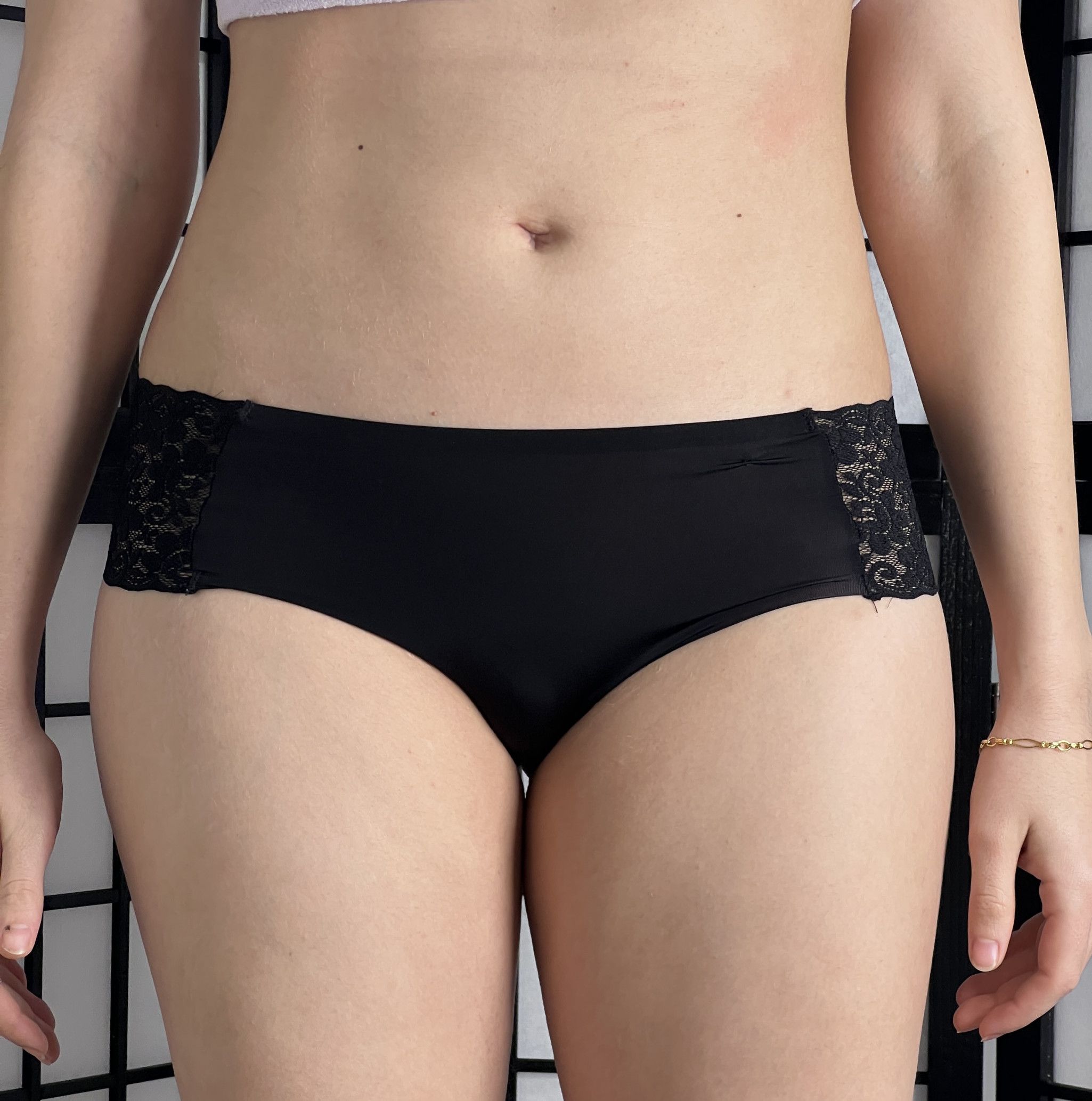 Dark panties with lace detail