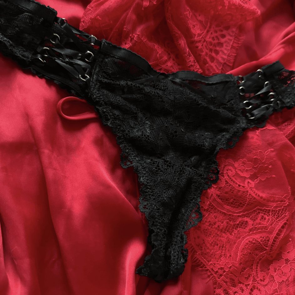Black corset panties