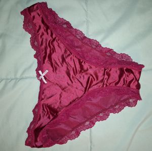Red Satin and Lace Cheeky Panty