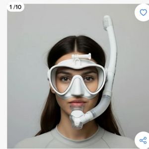 White snorkel gear and diving belt
