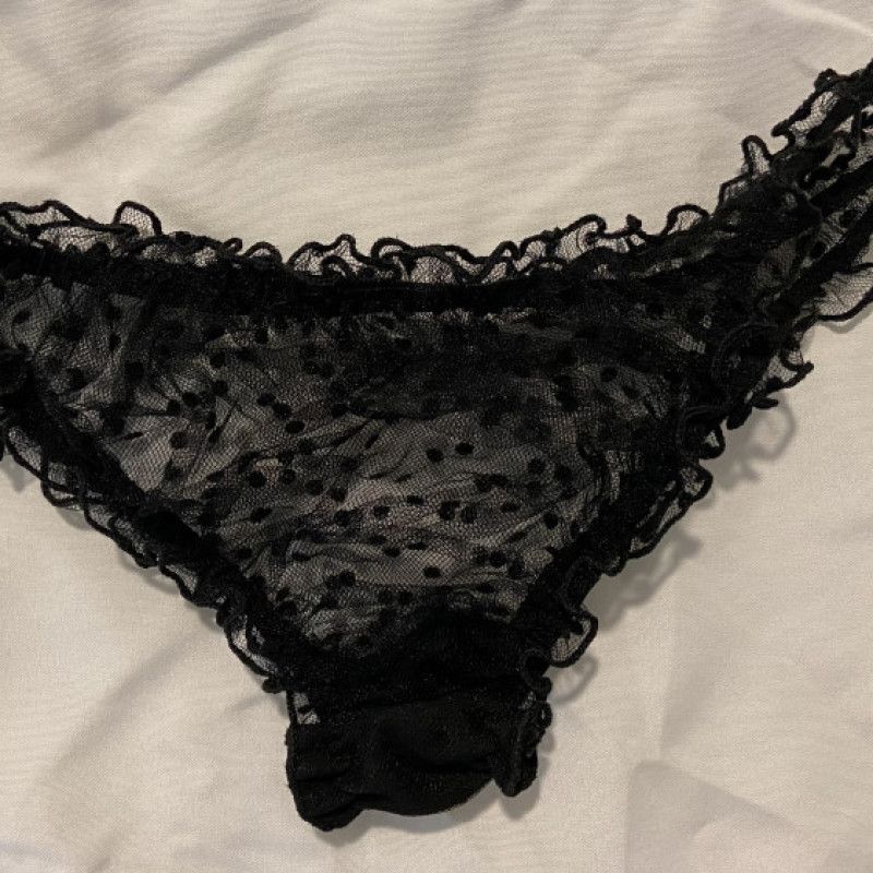 Sheer Black Polka Dot Panty