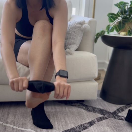 Sweaty Black Workout Socks