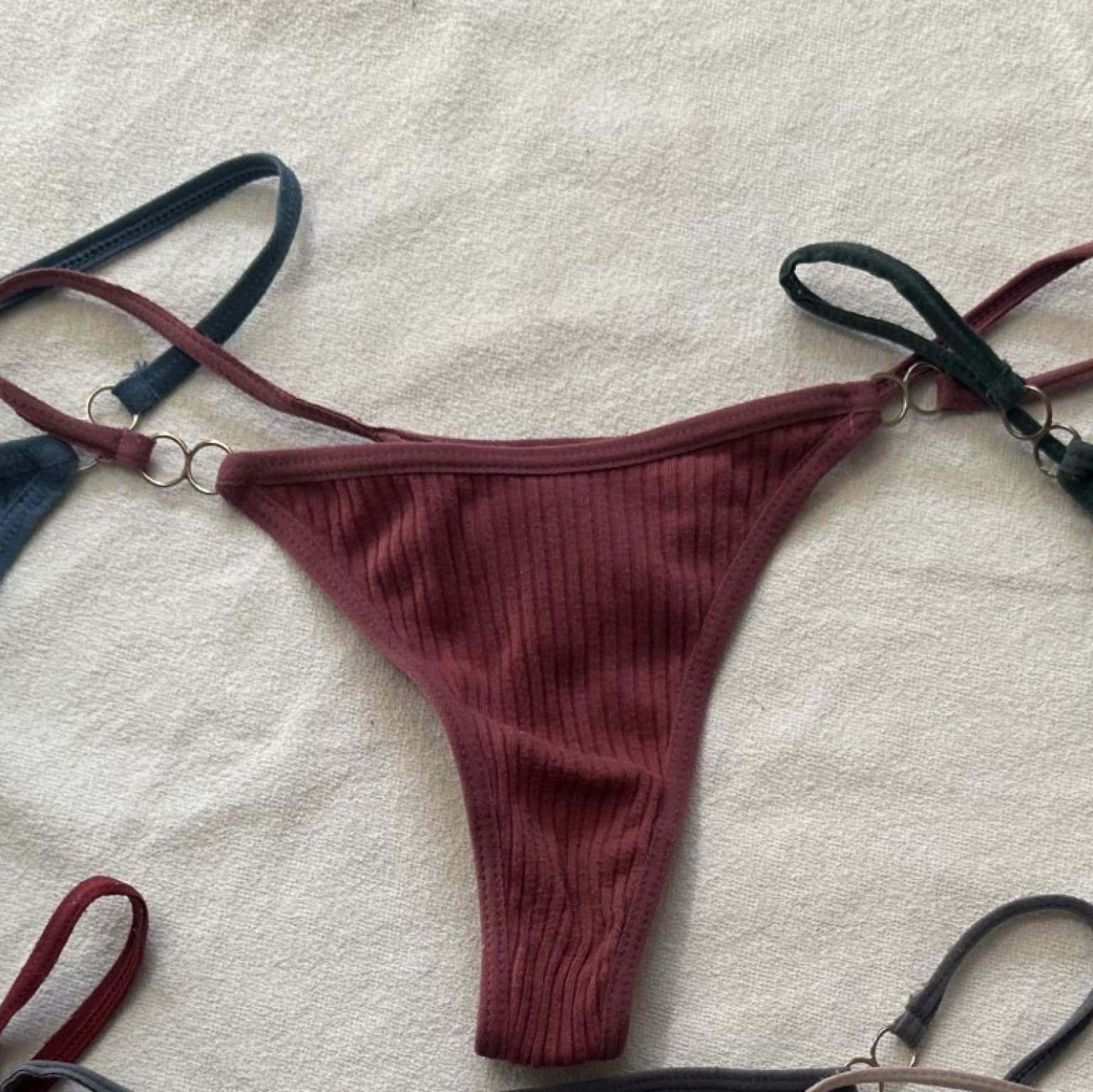 Burgundy thongs