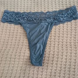 Blue Lacy Thong
