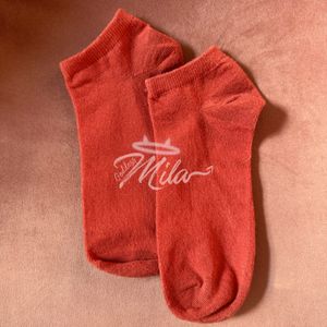 Solid Dark Orange Socks 2 Days Wear