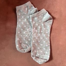 Grey And White Polka Dot Socks 3 Days Wear