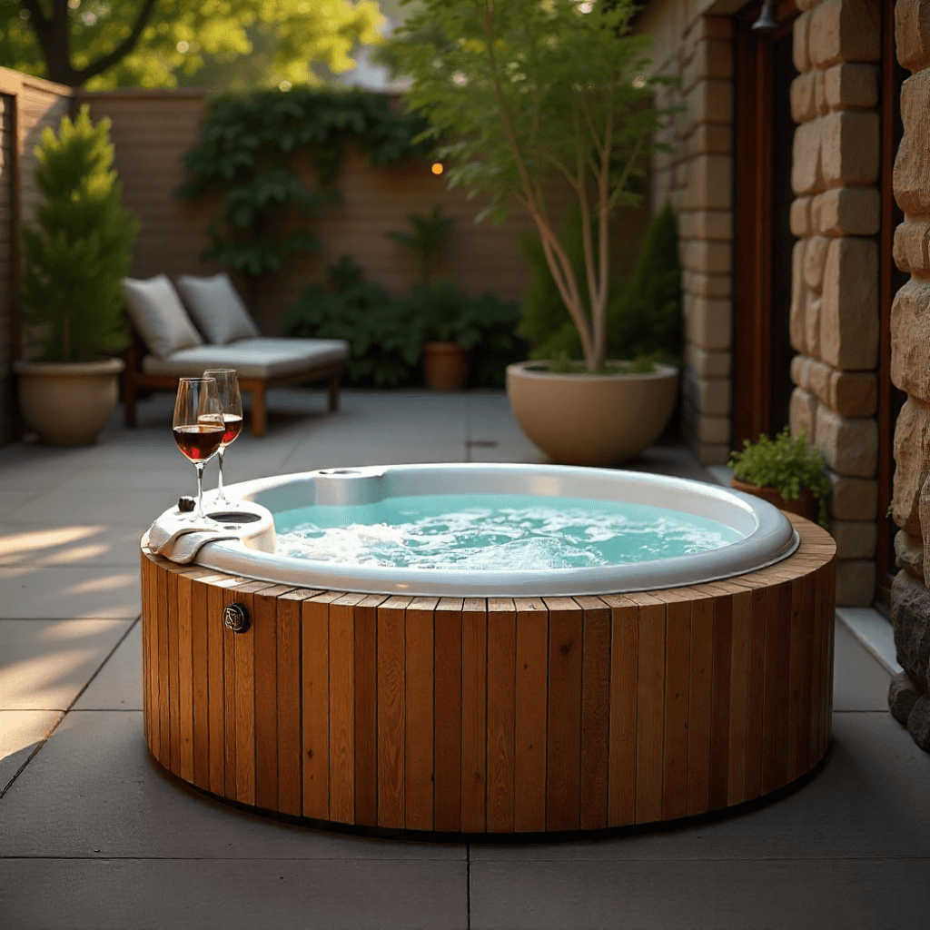 Video call in the inflatable hot tub 10min