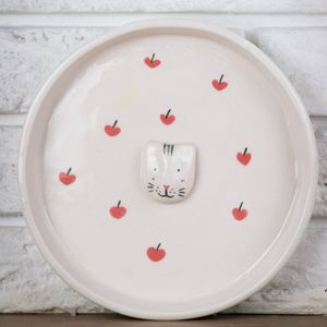 Hidden Kitty  Floating Apples Bowl  Secret Smile at the Bo
