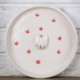 Hidden Kitty Floating Apples Bowl Secret Smile at the Bo