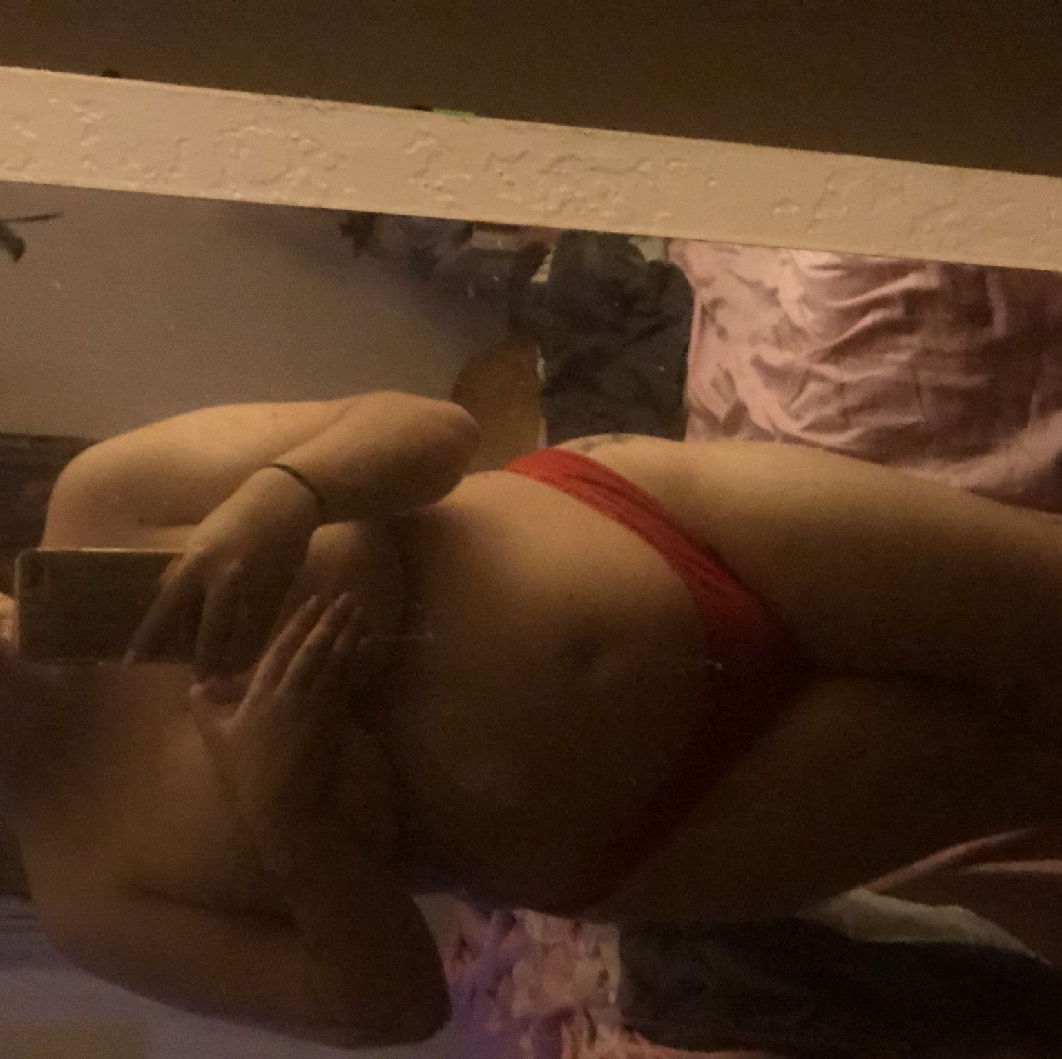 Red juicy panties with juicy written on the butt