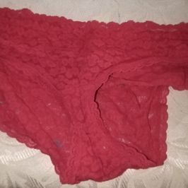Red lace panties