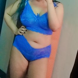 Blue lace lingerie set 