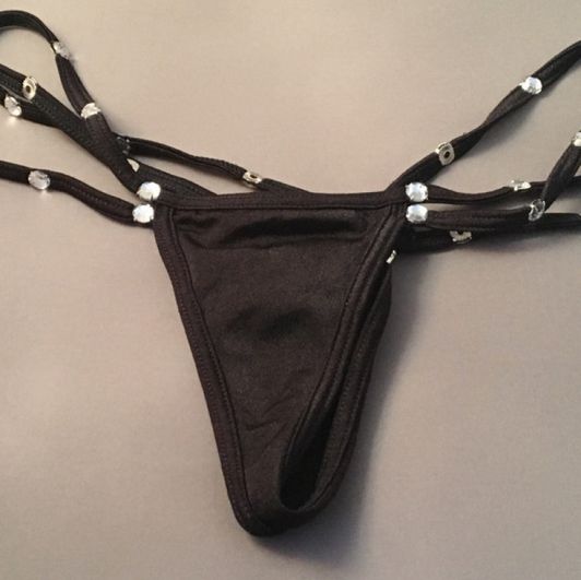 Rhinestone thong