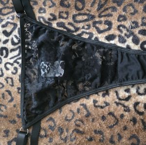 WORN Black Lace Thong