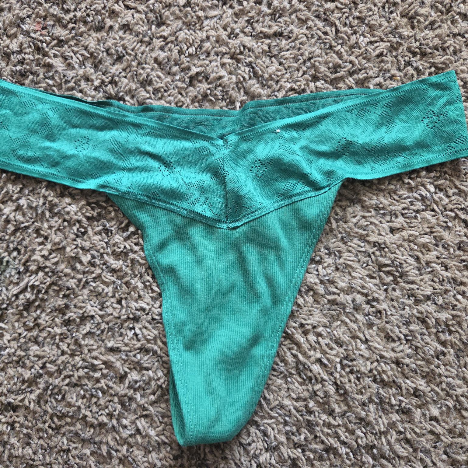 Cotton Green Thong