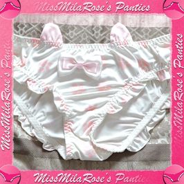 Paw Print Silky White Panty