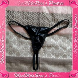 Black Leather Thong