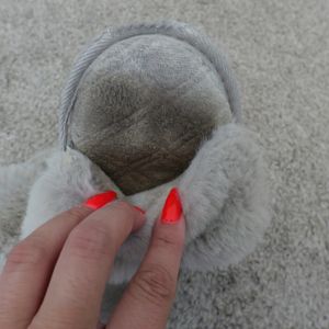 Grey Well Worn Slippers
