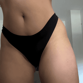 Silky Seduction: Shiny Polyester Thong with Cotton Gusset