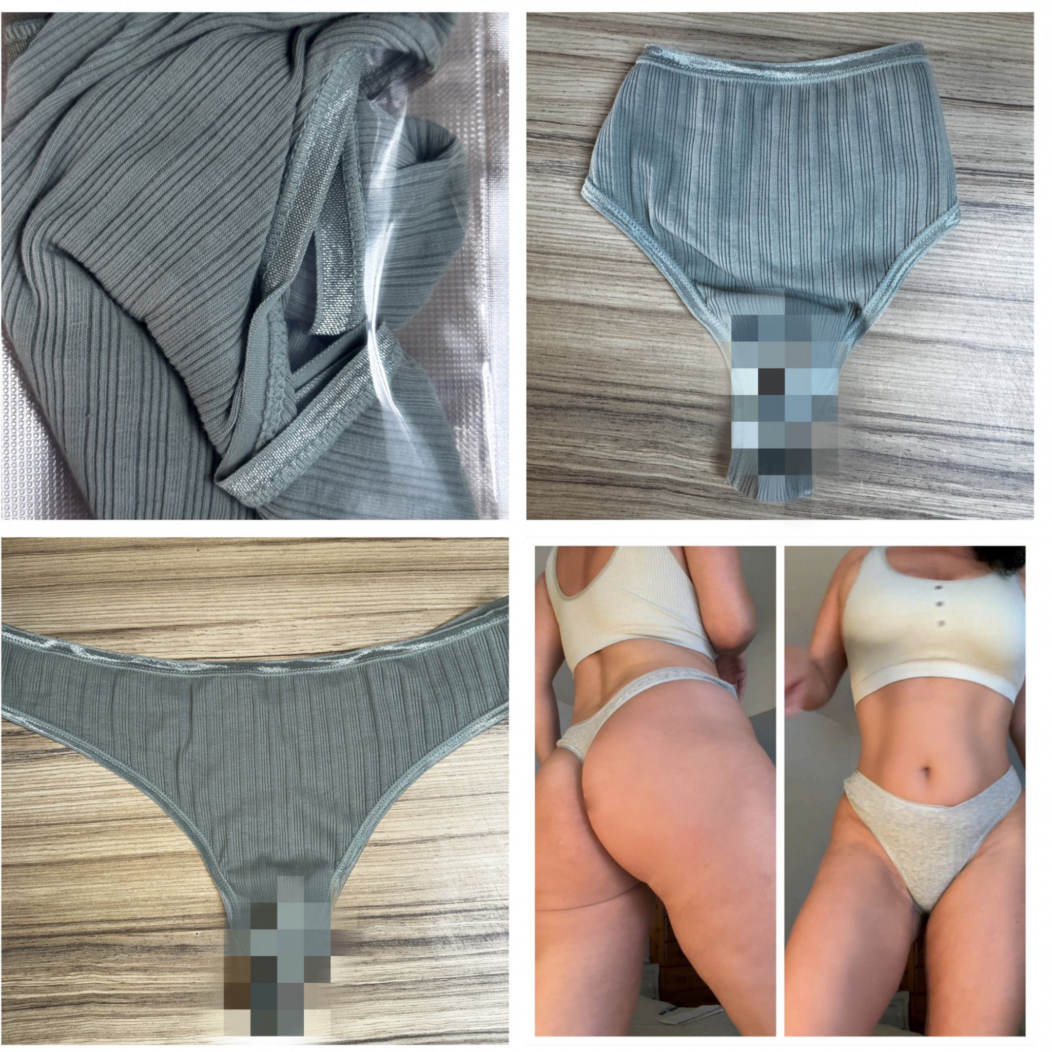 Laundry basket Sage Green Ripped Thong